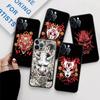 Etui z maską Oni samuraja dla Apple iPhone 11 13 14 12 Pro Max 7 8 XR X 6 5 5S SE 2022 13ProMax Czarne silikonowe etui na telefon