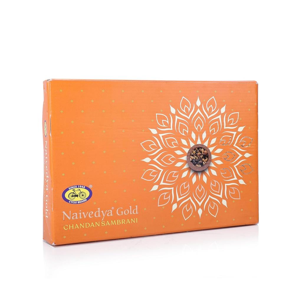 Cycle Pure Naivedya Gold Sandalwood Sambrani Dhoop Cups 18 Pcs Charcoal-Free Havan Rituals