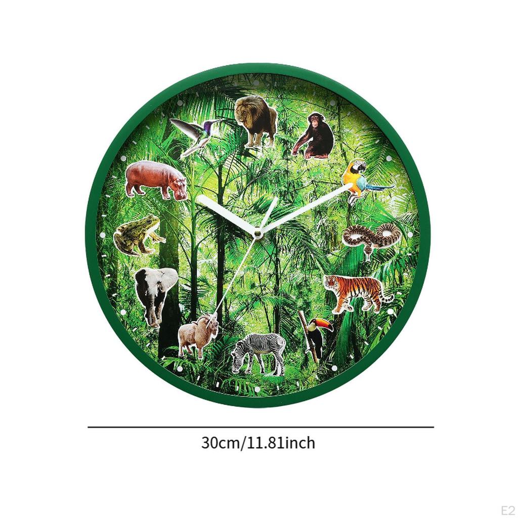 Animal Clock with 12 Different Sounds Lightweight Accessory Decorative Battery Operated