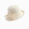 Autumn and winter hats women's elegant felt court hats big head circumference showing face small top hats versatile bow basin hats