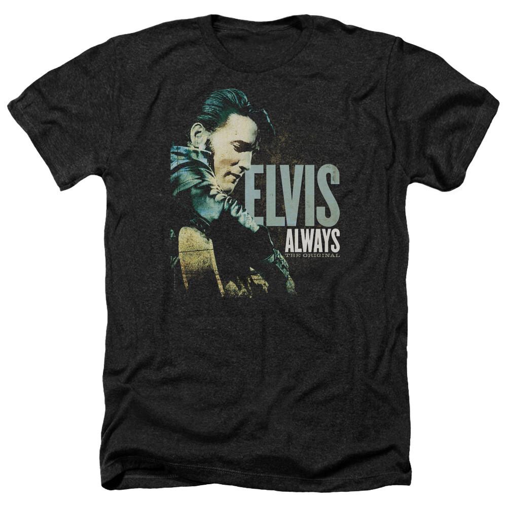 ELVIS PRESLEY ALWAYS Licensed Adult Men s Heather Band Tee Shirt SM-3XL S