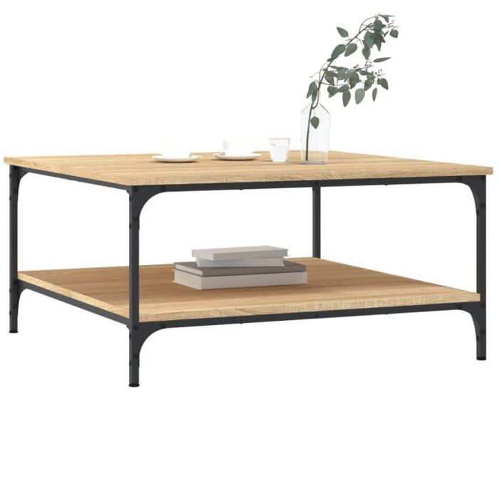 VidaXL Table basse chêne sonoma 80x80x40 cm bois d'ingénierie 832839