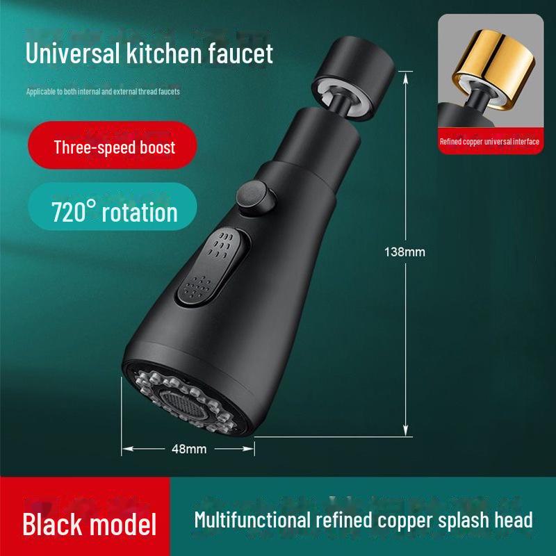 Spritzwassergeschützter Universal-Küchenhahn-Extender und Booster-Düse