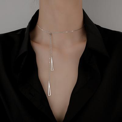 New Trend Geometric Pull Necklace Women Pendant Fashion Clavicle Chain For Wedding Party Gift