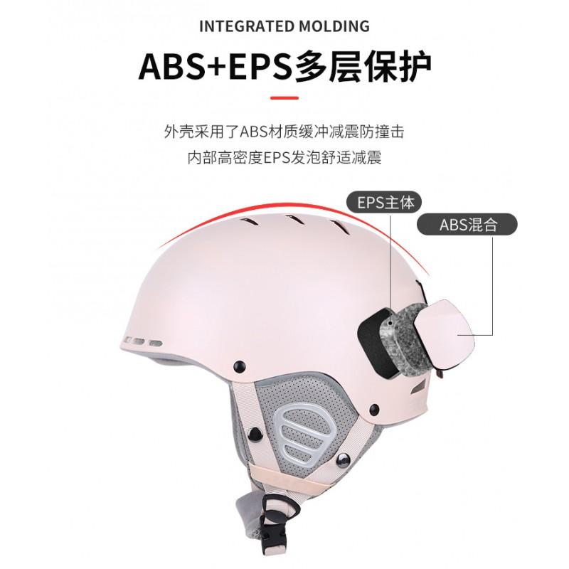 Unisex Winter Ski Helmet With Windproof Ear Covers Adults - EPS ABS Construction Pink L 58-61cm