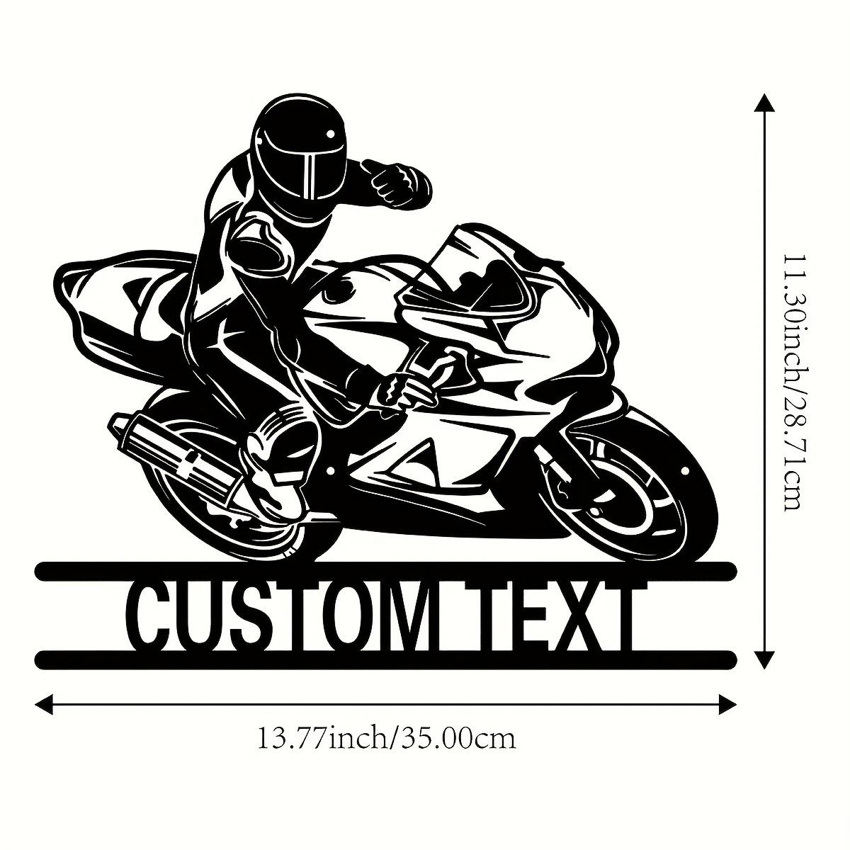 

Custom Metal Sign Motorcycle Rider Home Decor Personalized Name Plaque Rustic Wall Art Indoor Outdoor Address Display Housewarming Gift L чорний
