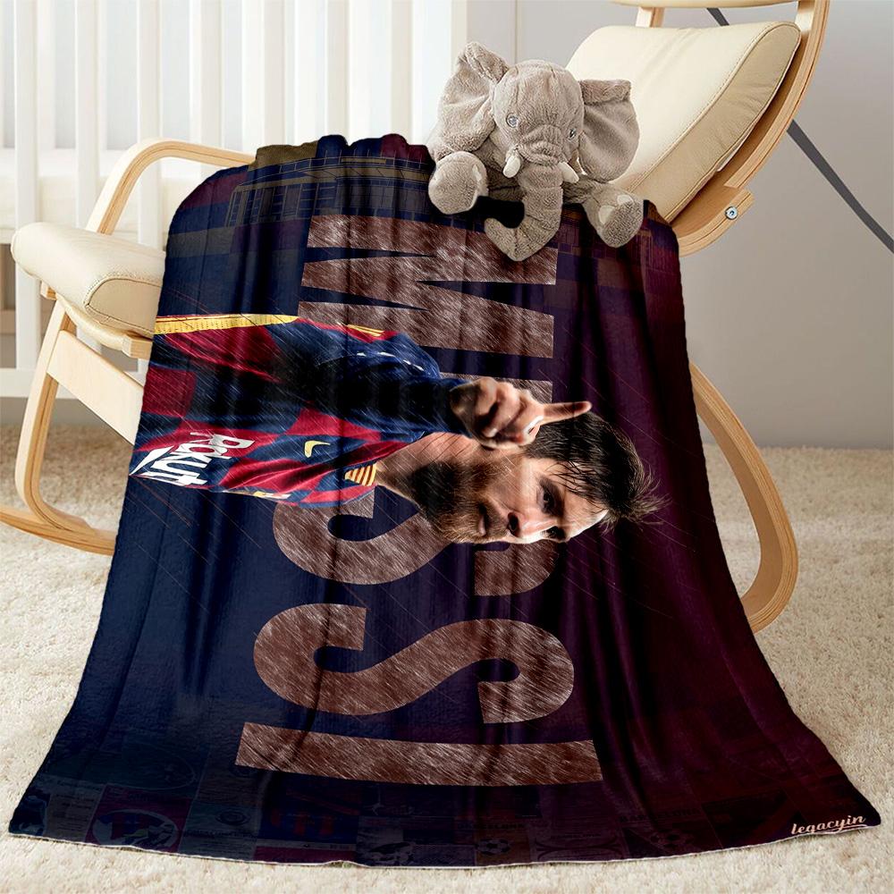 Messi 595 Blanket Soft & Cozy Perfect for Livingroom Office Chair Sofa for All Seasons Digital Print Best Holiday Gift for Friends Family