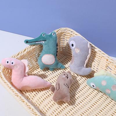 Yousheng Pet Toy Cartoon Rabbit Duck Dinosaur Shape Portable Cat Toy with Natural Catnip Bite-resistant Soft Velvet Fabric Interactive Play