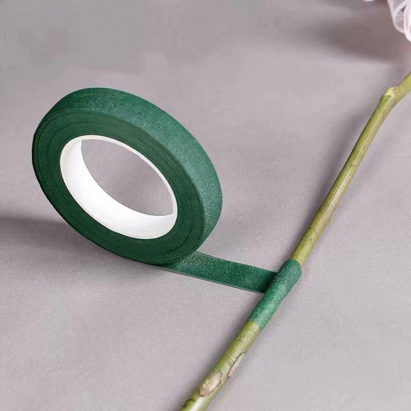 1 Roll 30M Self Adhesive Green Paper Tape Grafting Film Floral Stem for Artificial Silk Flower Garland Wreaths Craft