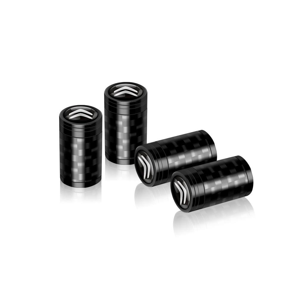 YGHCT1 4pcs Car Carbon Fiber Pattern Tire Valve Dust Cover For Citroen Berlingo C3 Aircross C4 C6 C5 Wheels Valve Caps Car Accessories
