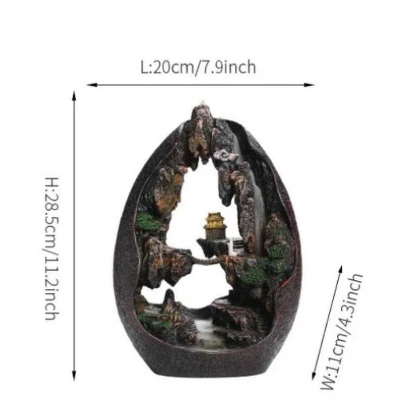 Zen Buddha Kadidelnice s zpětným tokem Design krajinného vodopádu Pryskyřice Domácí dekorace pro meditaci Jógu Kancelářský stůl Úleva od stresu Dárek
