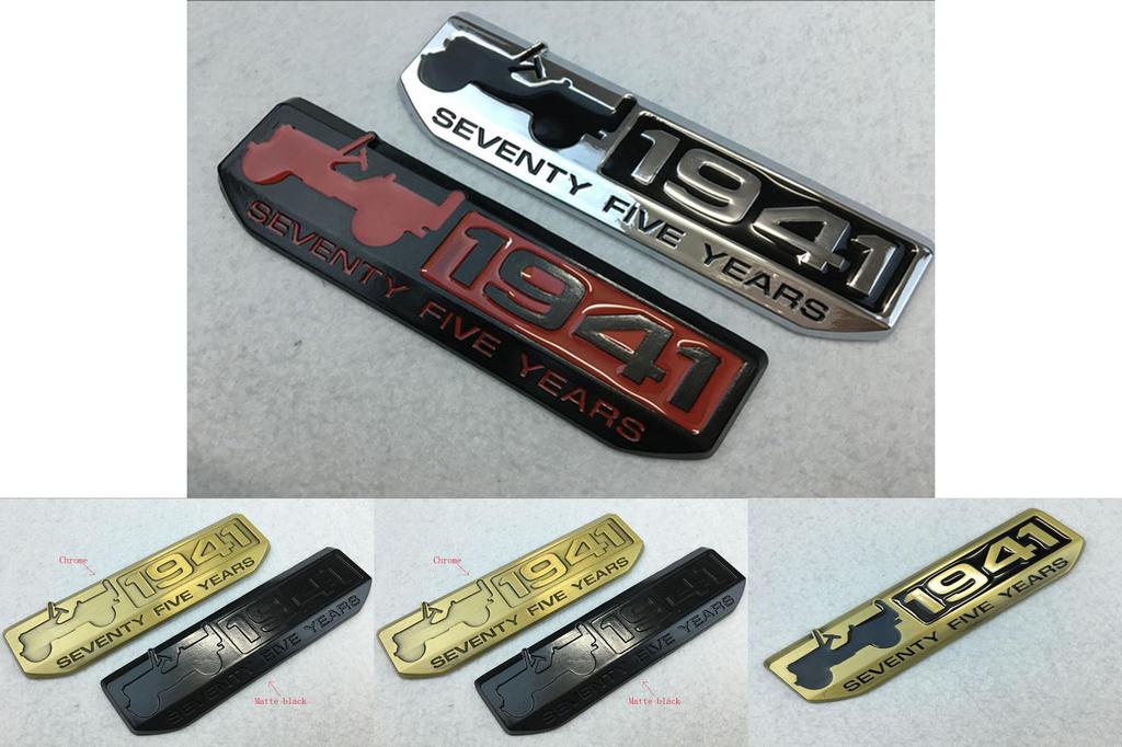 Metalowy Emblemat 1941 Najwyższej Jakości Do Bagażnika, Klapy Bagażnika i Błotnika Jeepa