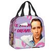 Custom Saint Nicolas Cage Insulated Lunch Bag for Camping Travel Funny Meme Waterproof Thermal Cooler Bento Box Women Children