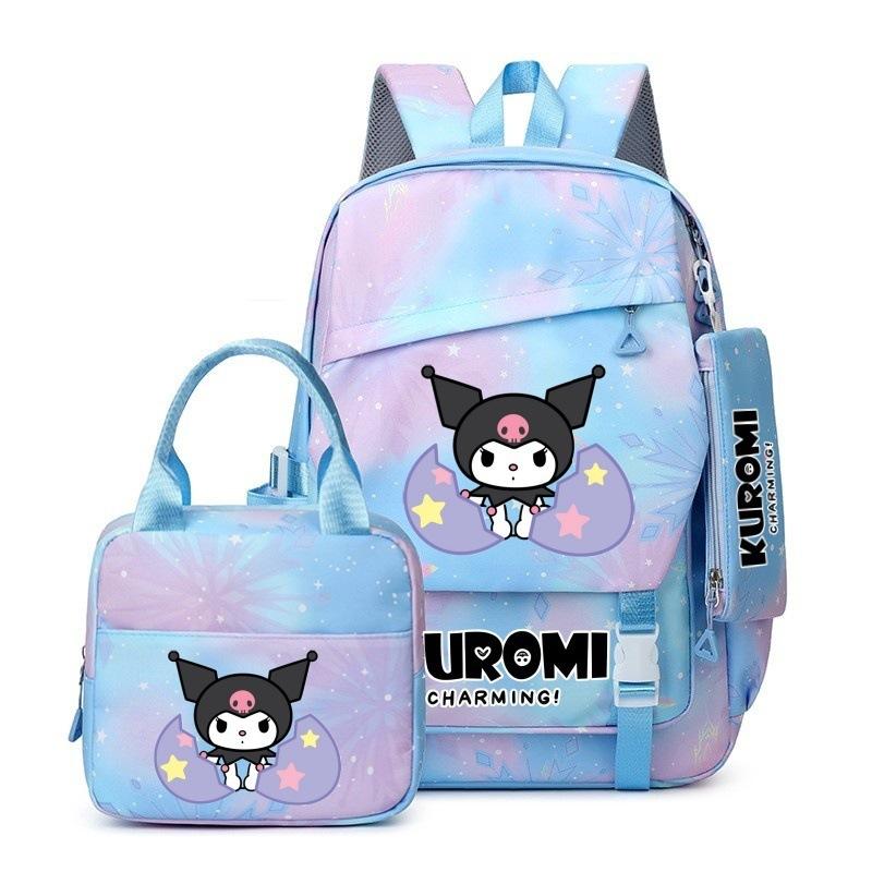 3-teiliges Schulrucksack-Set für Schüler Große Kapazität Oxford-Stoff Schultasche mit Schultergurt und Federmäppchen