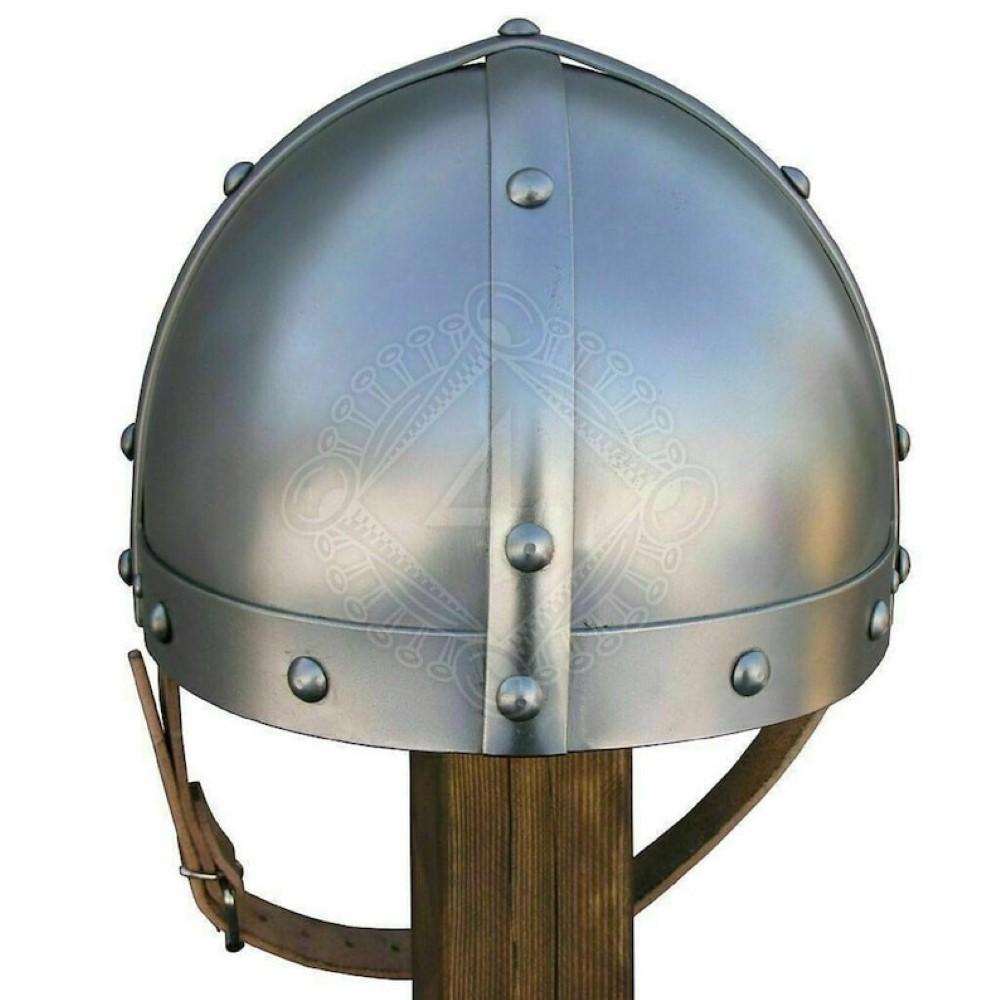 Casco Medieval de Acero Normando Vikingo con Visera Casco de Armadura de Acero 18 G Hecho a Mano