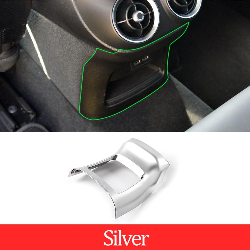 

ABS Carbon Fiber/Matt Silver For Alfa Romeo Stelvio 2017-2020 Car Accessories Rear Exhaust Vent Decorative Frame Car Accessories