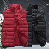 Autumn Winter Men Vest Cotton Padded Stand Collar Windproof Slim Fit Zipper Sleeveless Jacket for Daily Wear