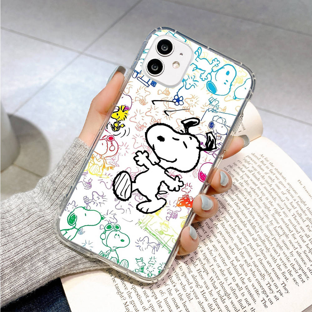 Case for Samsung A04 A14 A23 A34 A54 M23 M33 M52 M53 Realme 10 9 C30S C35 C55 VIVO Y02S Y21 Y51 X80 Pro Transparent Cover NI38 Funny Snoopy