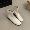 Women Ankle Boots  Spring Autumn Fashion Square Toe Short Boot Ladies Casual Low Heel Shoes Leather Flats Shoes Mujer Botas