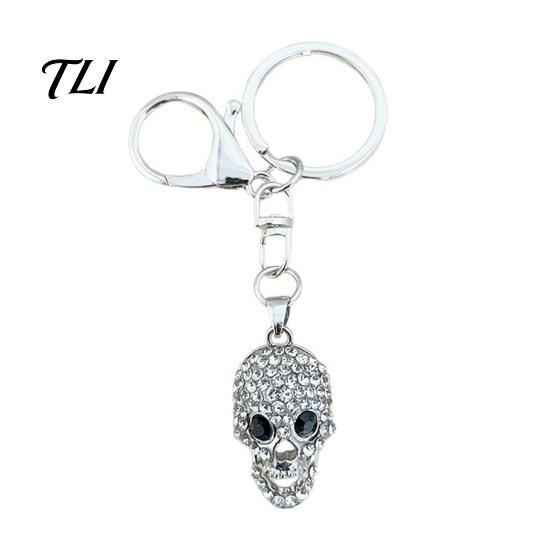Backpack Accessory Bling Rhinestone Skull Keychain, Halloween Gothic Key Chain Keyring Pendant, Handbags Backpacks Purse Charm Keychain