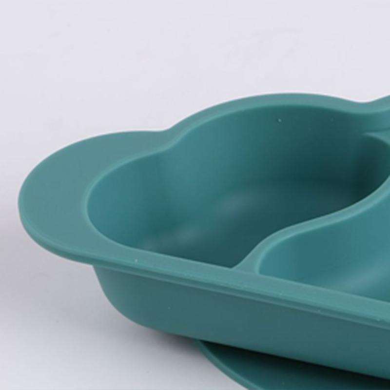 Baby Silicone Dinner Plate Cute Cloud Shape Divided Design Suction Toddler Plate for Eating