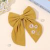 Flower Bow Hair Clips Sweet Pink Bee Floral Handmade Embroidery Bownot Barrette For Girls Children Daliy Heawear Accessories