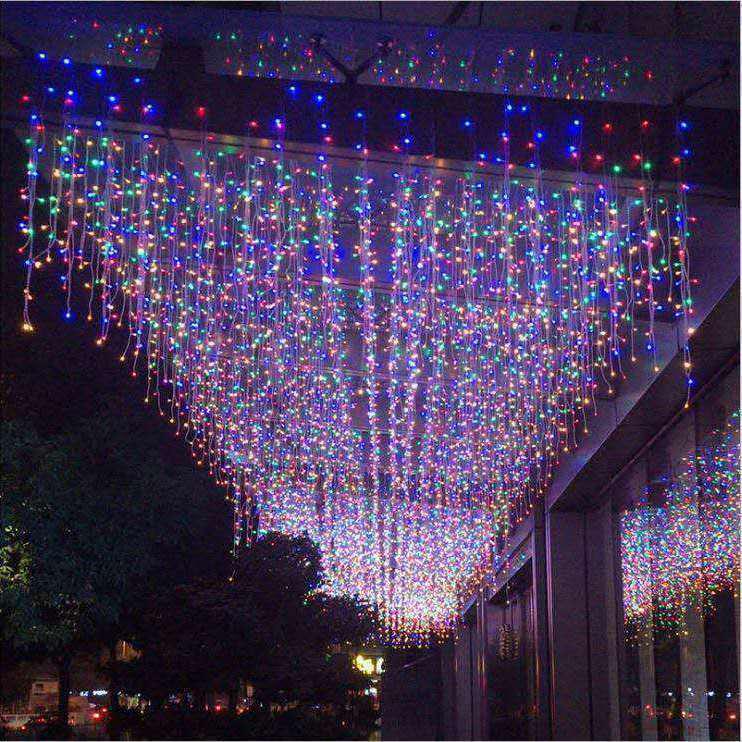 LED Waterproof Starry Sky Icicle Curtain Lights for Outdoor Festival Decorations