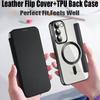 Leather Flip Cover Electroplat Silicone TPU Case For Samsung Galaxy S23 Ultra Plus Magnetic Wireless Charging Lens Glass Film
