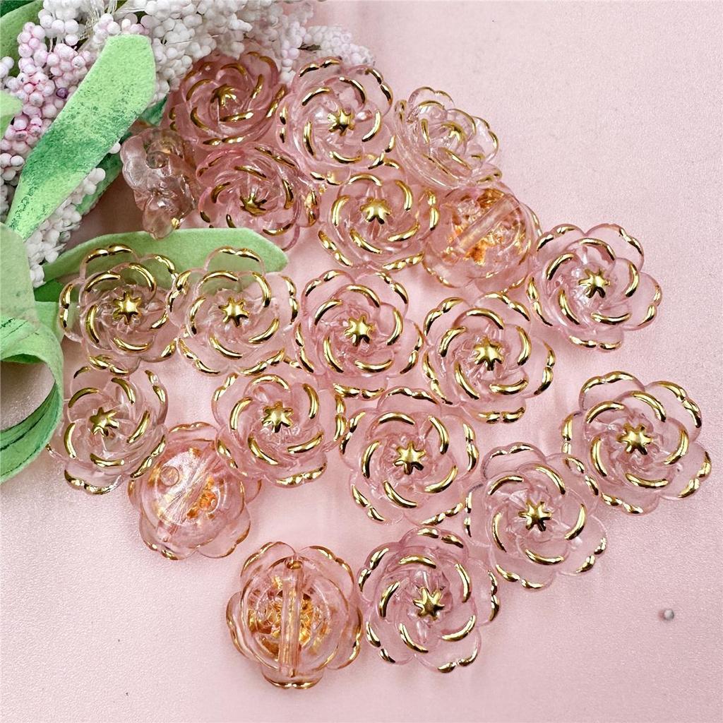 100pcs Handmade Flower-Shaped Acrylic DIY Beads In Multiple Colors (20 Pieces) for Jewelry Making
