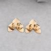 Three-layers Triangle Flower Women's Stud Earrings Folded Floral Gold Color Silver Color Petals Metal Geometric Female Earrings