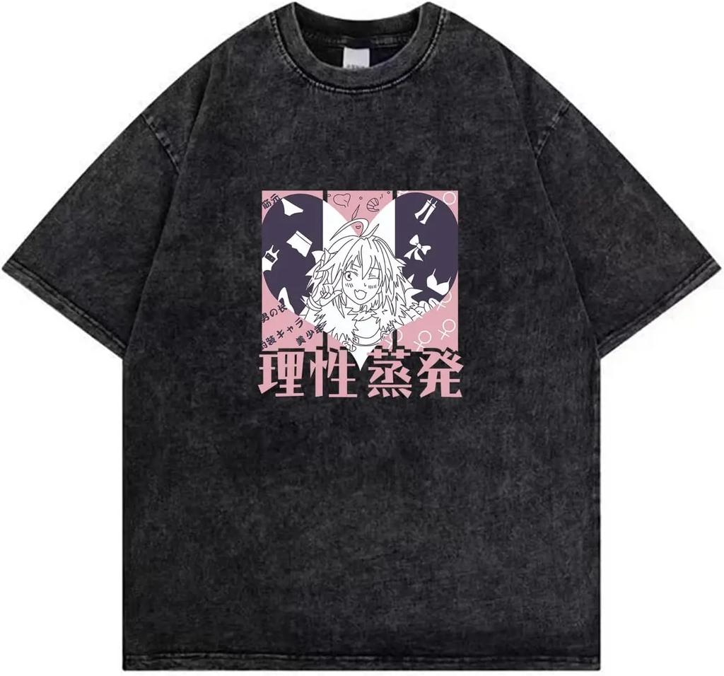 Japanese Hot Anime Gothic T-Shirt Anime Aesthetic Oversized Unisex Hot Product Soft High Quality Washed Vintage Loose Retro Soft