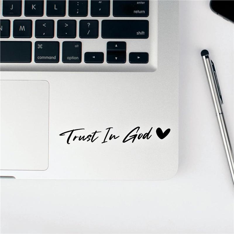 Trust in God Car Rearview Mirror Sticker - Reflective Car Body & Laptop Decoration Standard зелёный