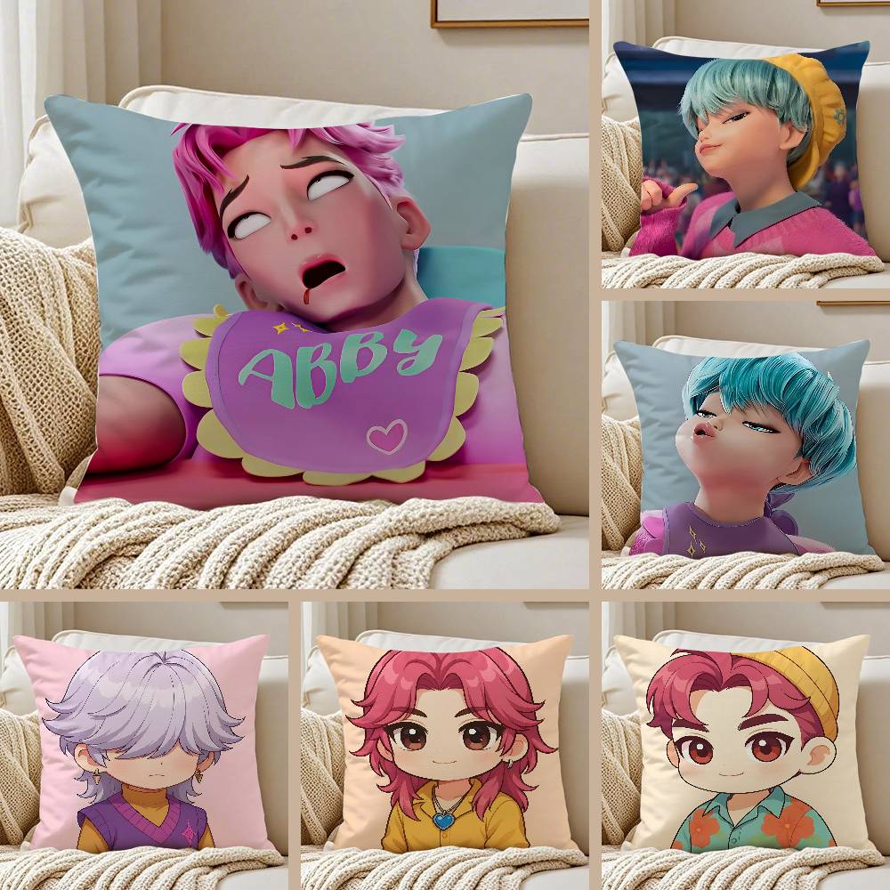 Movie S-Sajas B-Boys Pillow Case Anti-Dustmite Pillowcase Invisible Zipper Silky Short Plush Sofa Cushion Cover