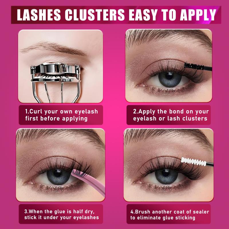 392 Pcs Eyelash Extension Kit Fluffy Eyelash Extension Kit With Lash Bond And Seal Lash Tweezers Thick Lash Clusters Wispy