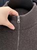 Hengyuanxiang Men's 100% Pure Wool Half-Zip Crew Neck Sweater - 2025 Autumn/Winter Warm Knitwear