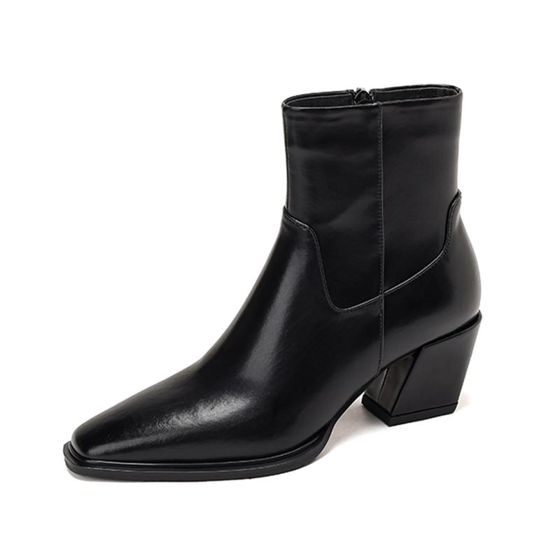 Fashion 2025 New Women's Ankle Boots and Short Boots Side Zipper Block Heel Women Boots Large Size Vintage Motorcycle Boots Female