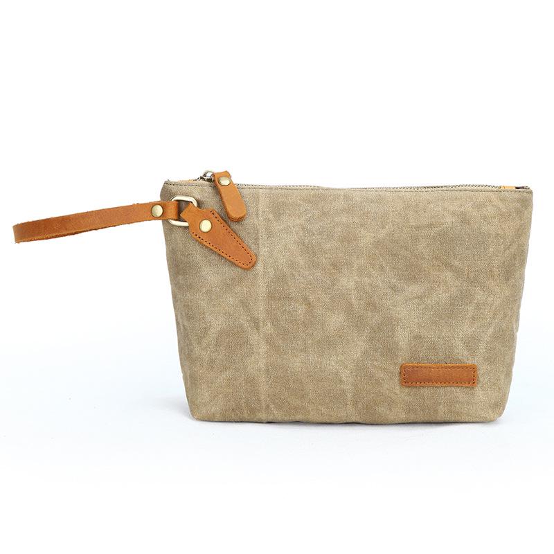 Canvas Men S Clutch Bag, Retro Clutch Bag, Change Key, Portable Storage Bag, Small Bag. хаки