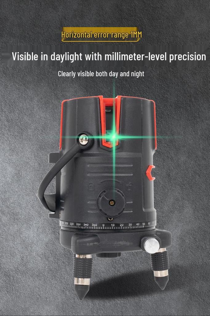 High-Precision Green/Blue Light Laser Level: 5-Line Outdoor Automatic Leveling Tool