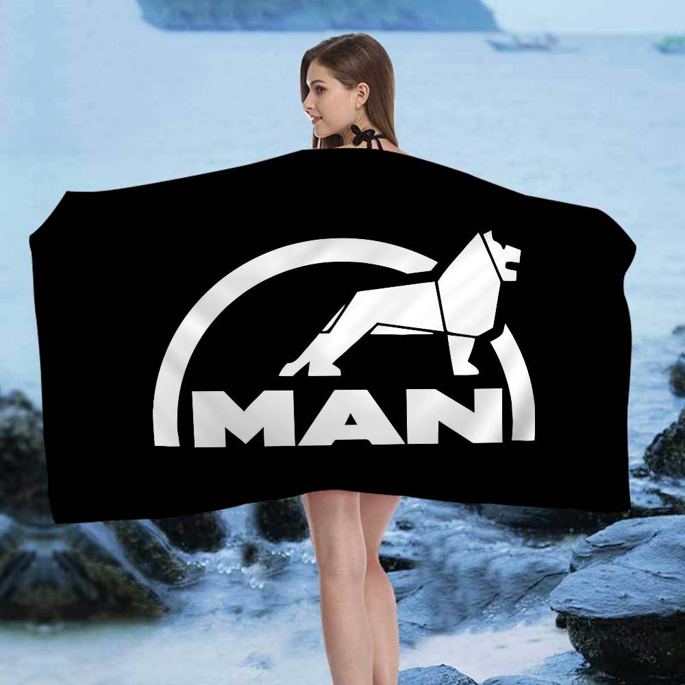 M-Man Truck Logo Microfiber Beach Towel Absorbent Quick Dry Soft Yoga Swimming Resort Mountain Climbing Towel