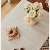 European Retro Cotton Linen Tablecloth Line Tassel Dining Table Dustproof Decorative Cover Cloth Kitchen Restaurant Party Desktop Protective Cover