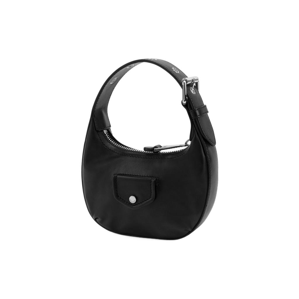 Moschino Front Metal Logo Lambskin Shoulder Tote Bag Small Women handbags Black 2327A742580020555