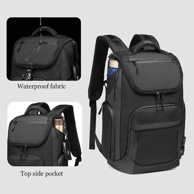 Men 35 L 17.3''Nylon Business Laptop Backpack Scratch Resistance Sports Casual Backpack Unisex Outdoor Travel Waterproof Bags