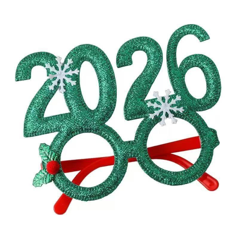2026 Christmas Glasses Frame Santa Claus Xmas Tree Glasses Photo Booth Props Kids Gifts New Year Party Decorations Navidad Noel