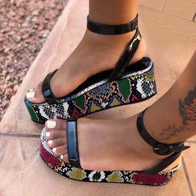 Platform Shoes Woman Sandals Open Toe Sandals 2024 Colorful Ladies Summer Shoes Ankle Buckle Woman Sandals Dropshipping