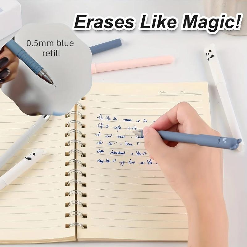 10-Pack of Erasable Pens with Random Designs, Cute Animal Erasable Pens, Erasable Gel Pens, Cartoon Student-Specific Stationery
