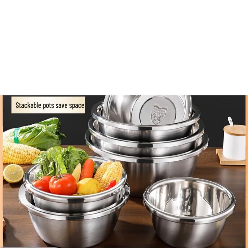 ZISIZ 304 Stainless Steel Mixing Bowl Set