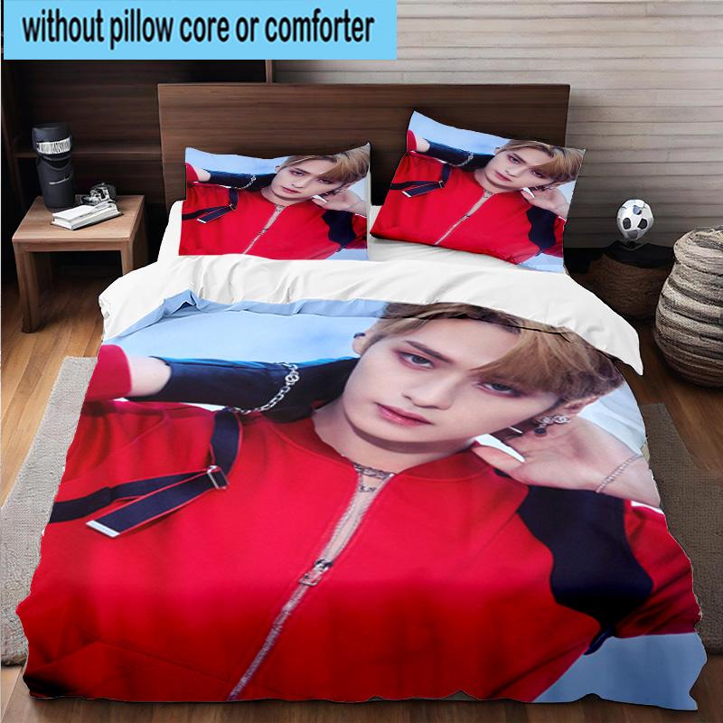 3PCS K-pop Group Stray 3pcs Bedding,Including 3PCS Duvet Cover And 2pcs Pillowcases Perfect for Christmas,Ideal for Bedroom, Dormitory