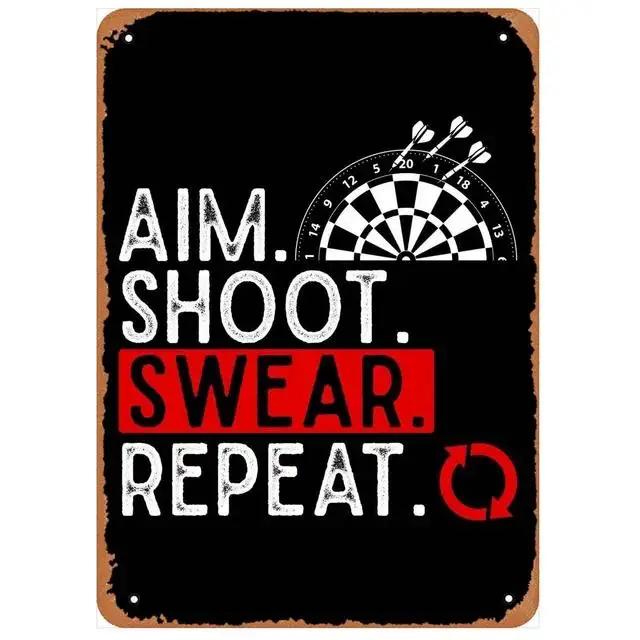 Vintage Rzutki Piwo Metalowy Znak Blaszany Retro Sztuka Ścienna do Baru Sportowego Man Cave Pokoju Gier Dekoracja Klubu Kawiarni Żelazny Plakat Tabliczka