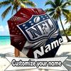 Custom Name Personalized NFL Print Umbrella, Auto Open Close, 8‑Rib Sturdy Frame, Commute Camping Hiking Use, Birthday Gift