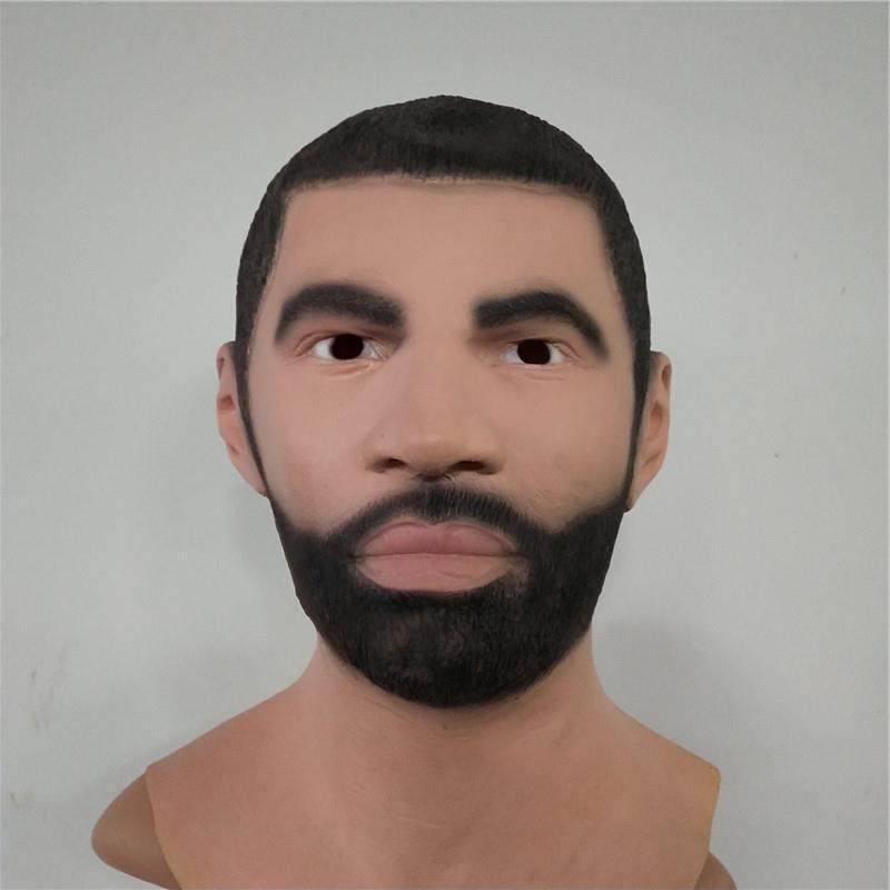 Halloween bald handsome man Latex mask Beauty Headband Creative masks Latex bald beauty headgear